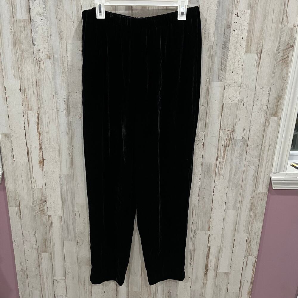 Vintage Neiman Marcus Silk Blend Velvet High Waist Straight Leg Pants Large